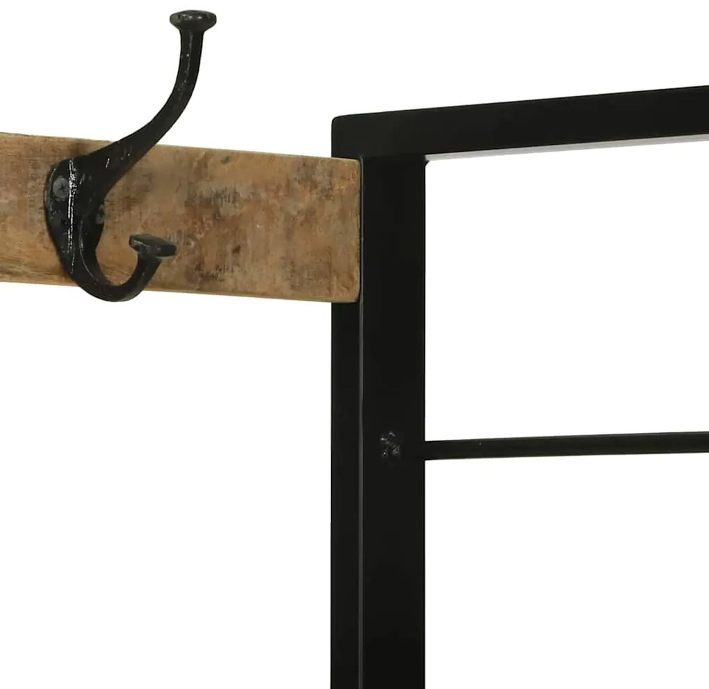 Cabideiro de Roupas com Ganchos e Prateleiras 110x40x185 cm Madeira de
