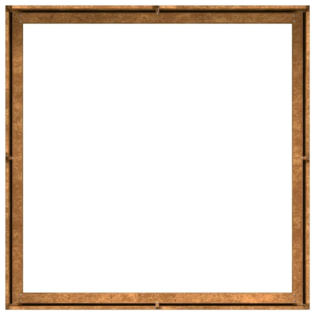 Floreira enferrujada 100x100x30 cm aço resistente