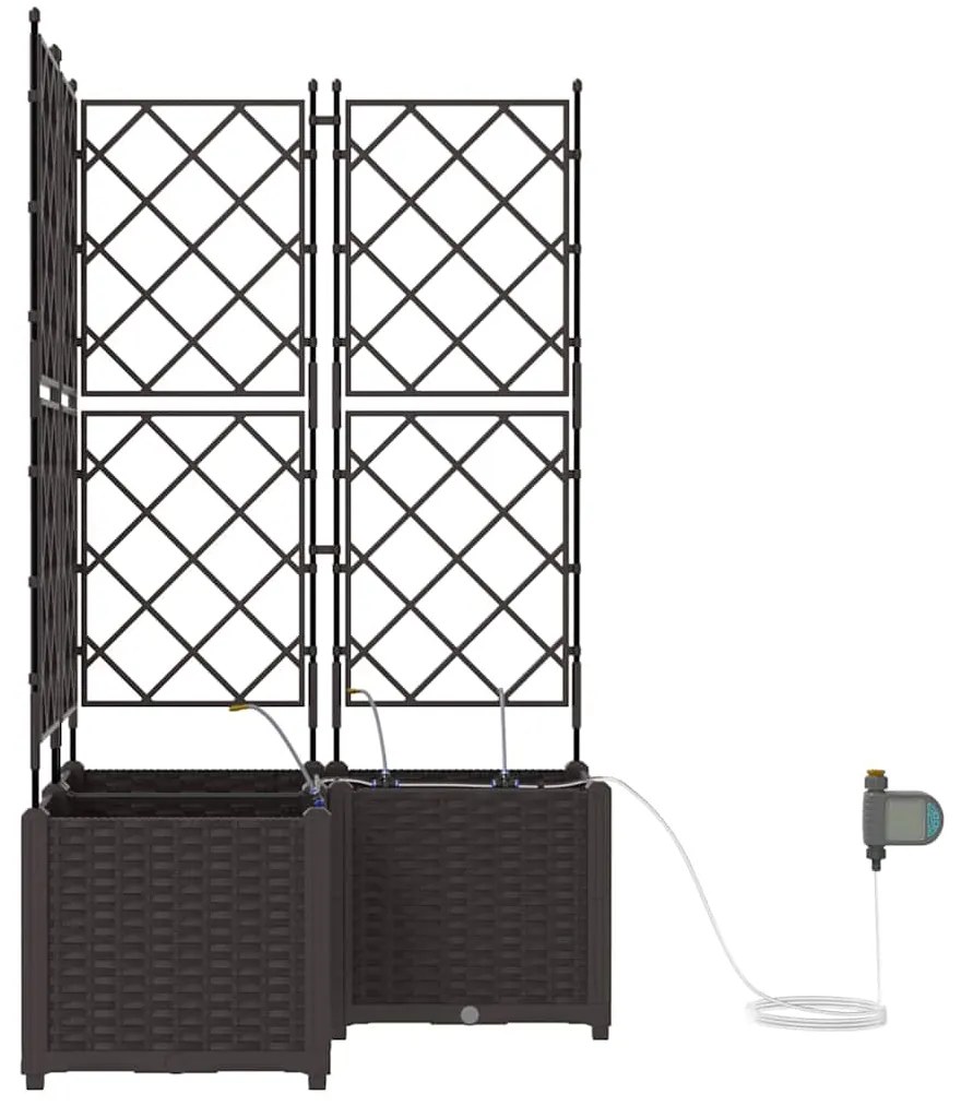 Jardineiras de Jardim 1 pc Castanho 80 x 80 x 142 cm Plástico