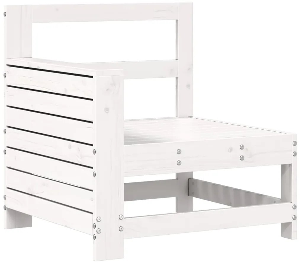 7 pcs conjunto de sofás para jardim pinho maciço branco
