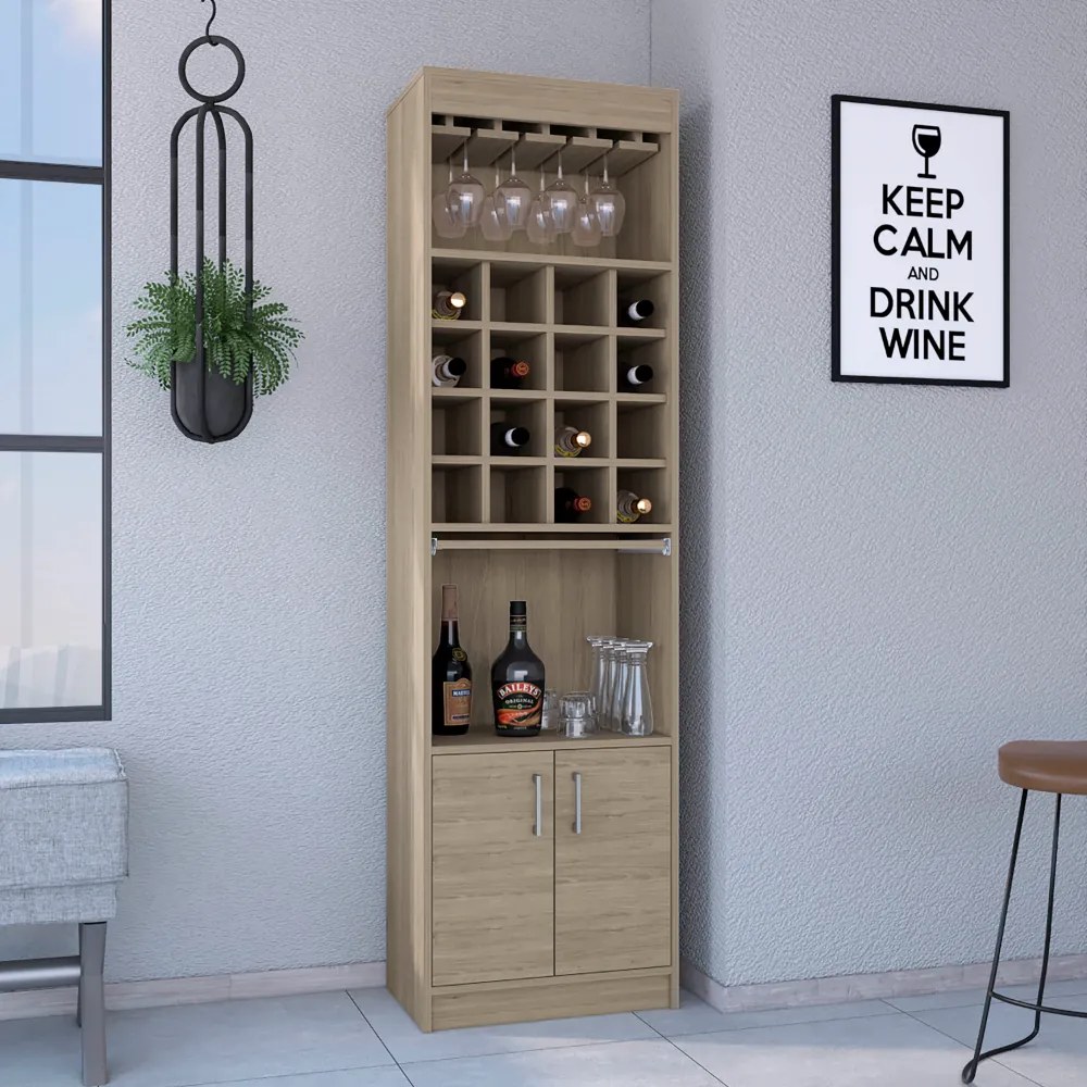 Móvel de bar com mesa extensível Kava Beijing, 51 cm x 180,6 cm x 34 cm, Cor Mel