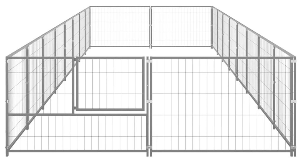 Canil para cães 16 m² aço prateado