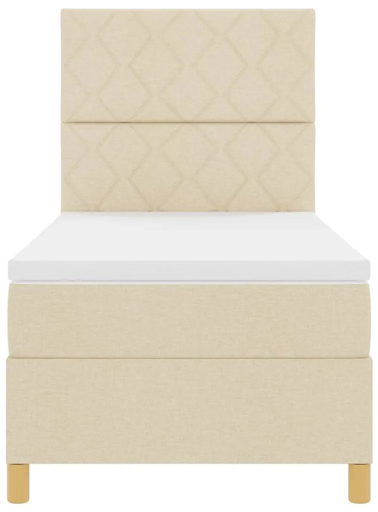 Cama Box com Colchão Creme 90x200 cm Tecido