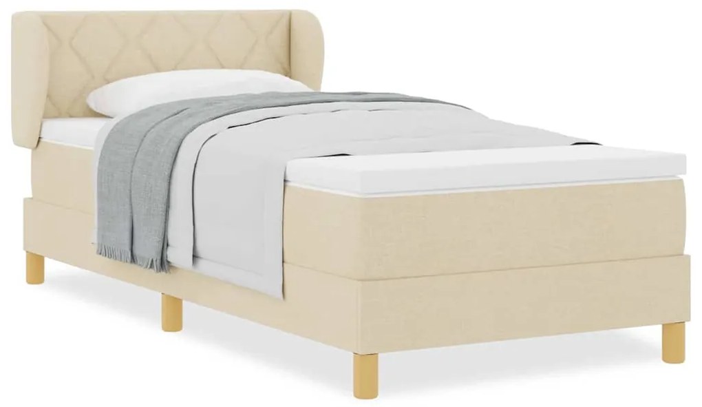 Cama Box com Colchão vidaXL - Creme 100x200 cm Tecido