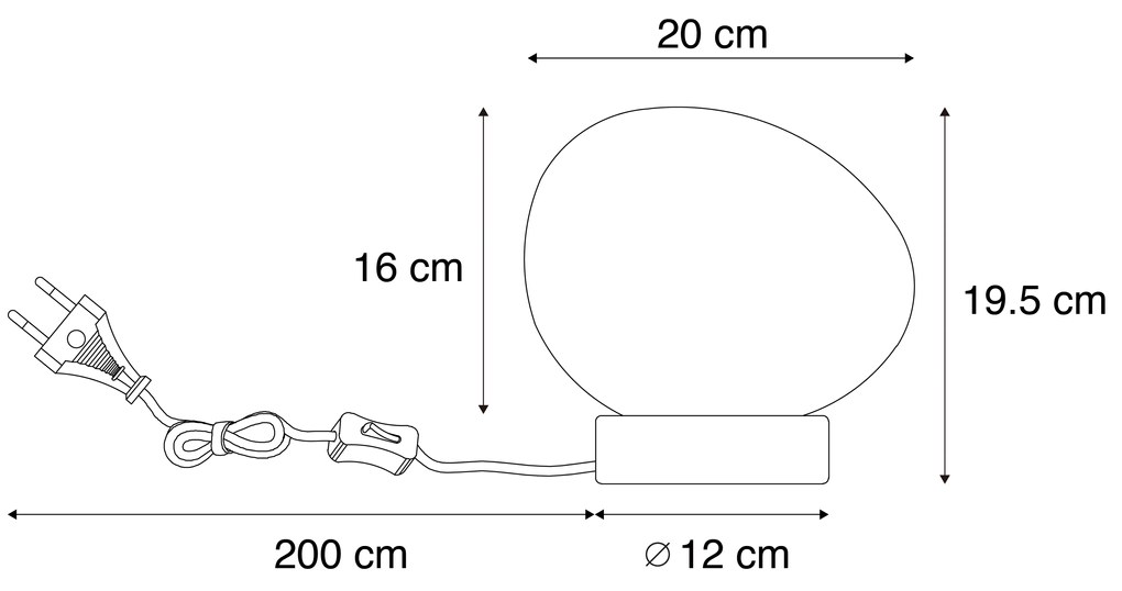 Candeeiro de Mesa Japandi Bege com Vidro Opalino - Sally Japandi