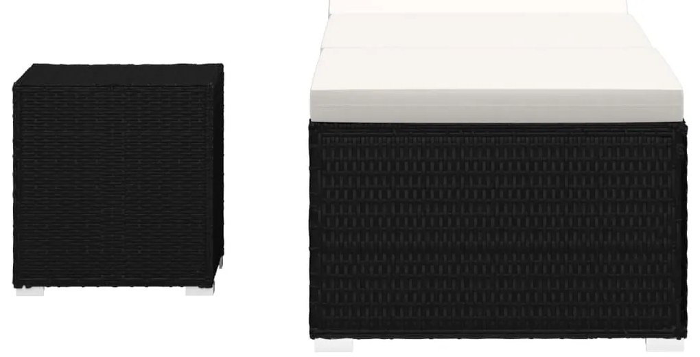 Espreguiçadeira almofadão e mesa de centro vime PE branco nata