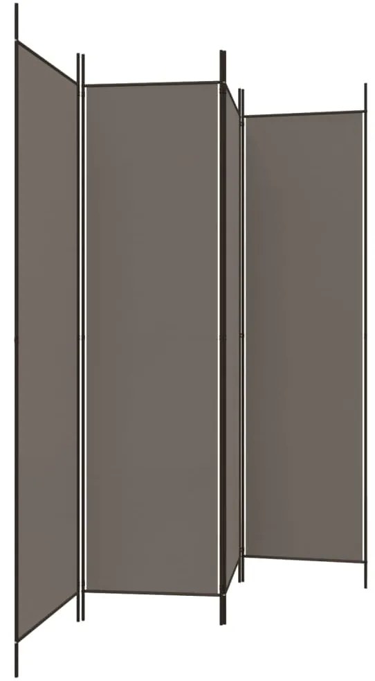 Biombo/divisória com 4 painéis 698x180 cm tecido antracite