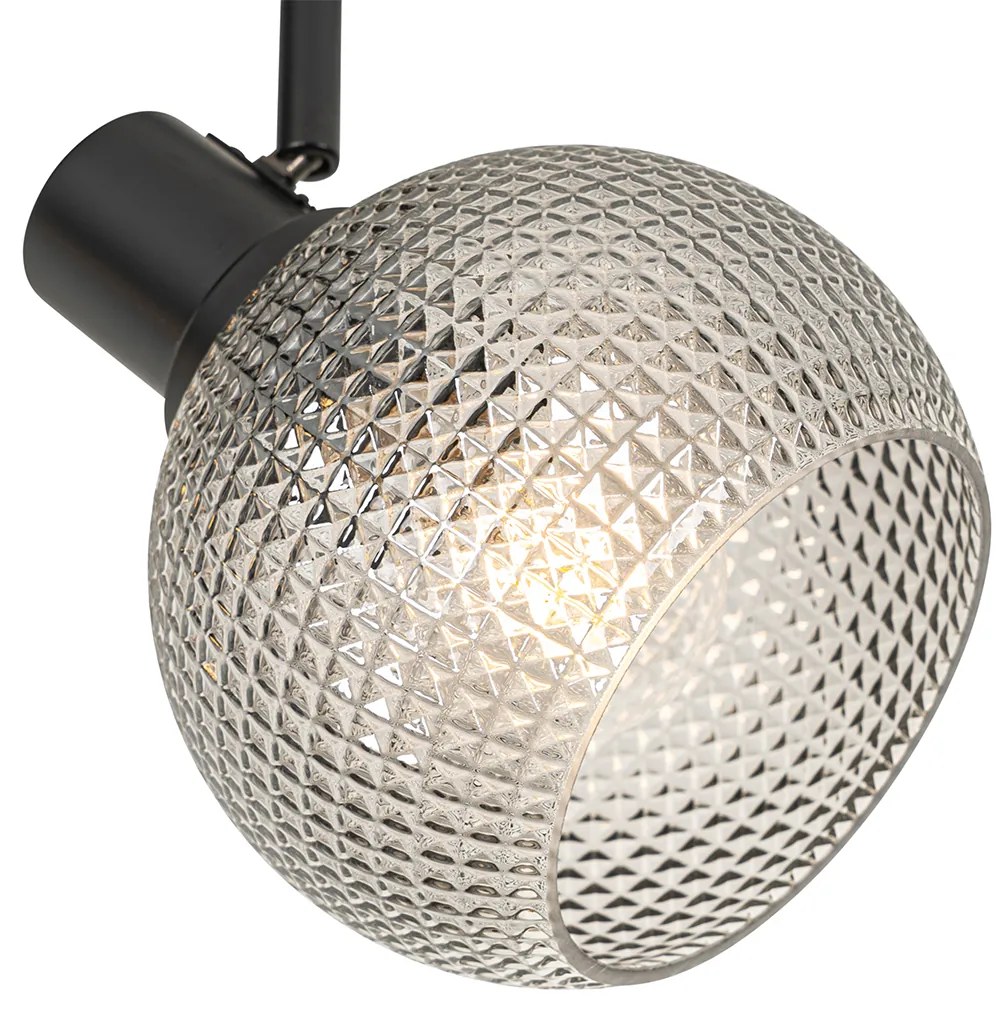 Projetores de teto design preto com vidro fumê 2 luzes - Chico Design