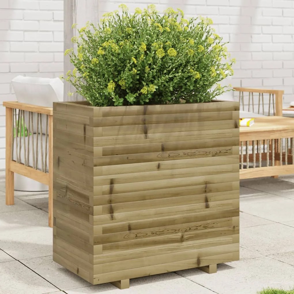 vidaXL Vaso/floreira de jardim 70x40x72,5 cm madeira pinho impregnada