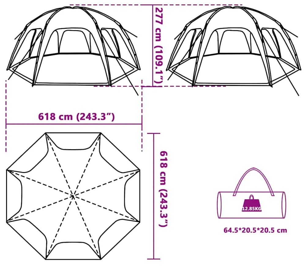 Tenda de festas impermeável verde mar