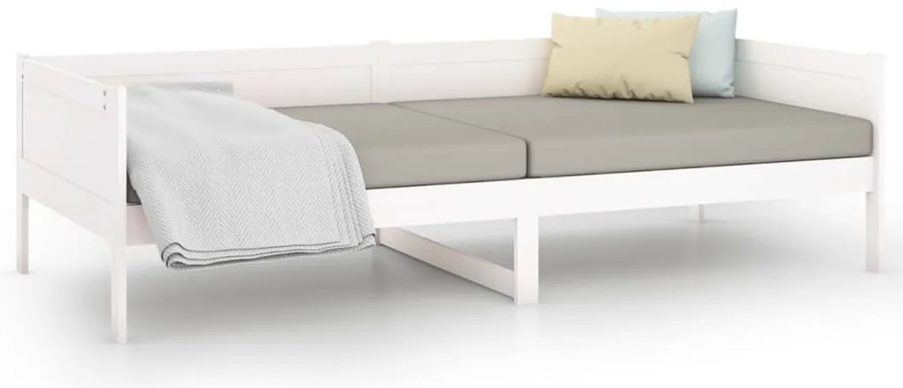 Sofá-cama 90x190 cm madeira de pinho maciça branco