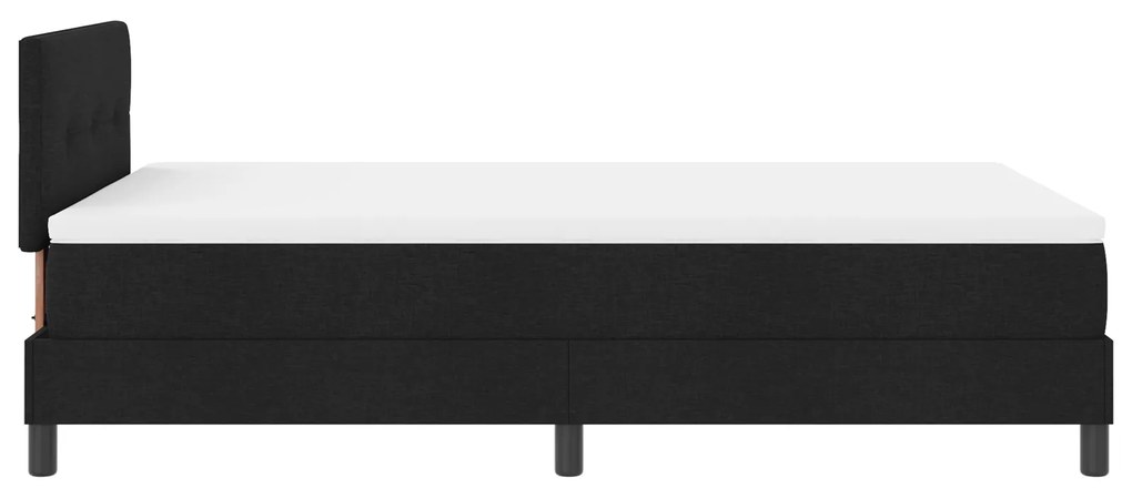 Cama Box Spring com Colchão Preta 120x200 cm Tecido