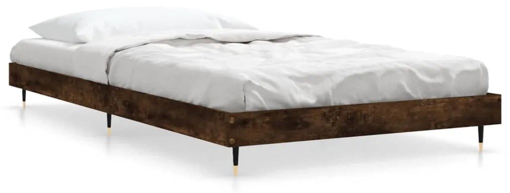 Estrutura cama 100x200 cm derivados de madeira carvalho fumado