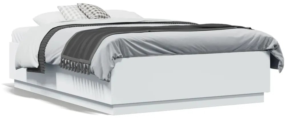 vidaXL Estrutura de cama 120x190 cm derivados de madeira branco
