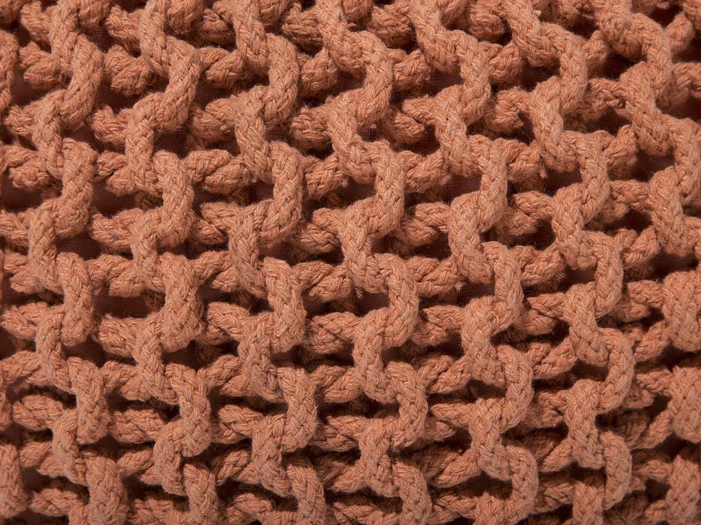 Pufe redondo em tricot cobre 40 x 25 cm CONRAD Beliani