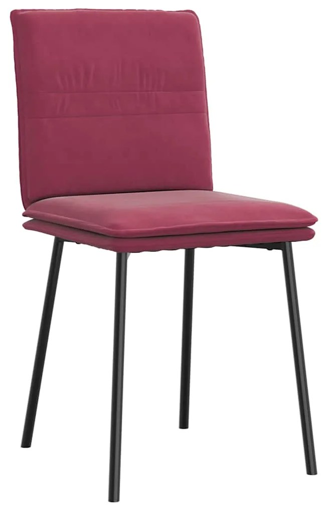 Cadeiras de jantar 4 pcs veludo vermelho tinto
