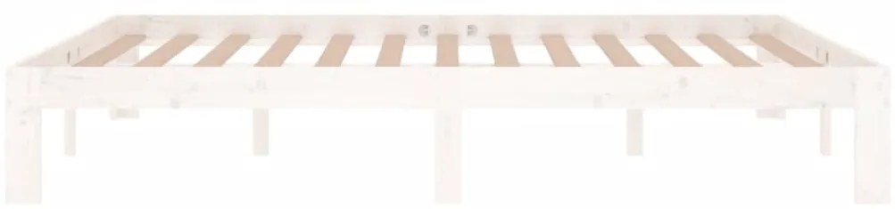 Estrutura de cama 140x190 cm pinho maciço branco