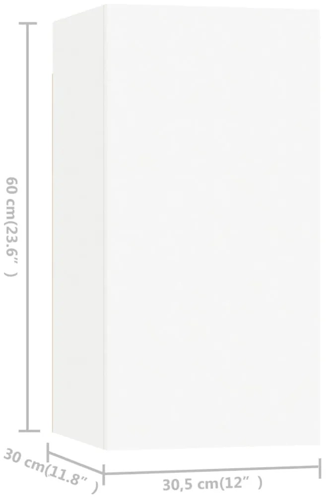 Móveis de TV 7 pcs 30,5x30x60 cm derivados de madeira branco