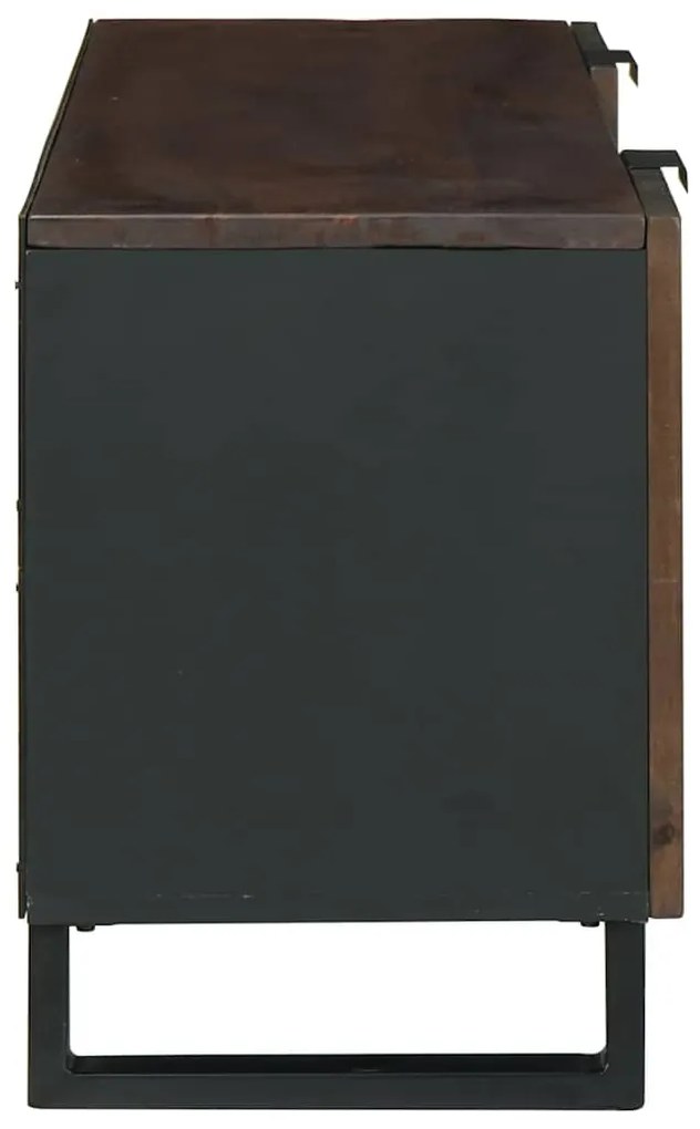 Armário de TV - 105 x 33,5 x 46 cm, Feito de Madeira Maciça de Manga.