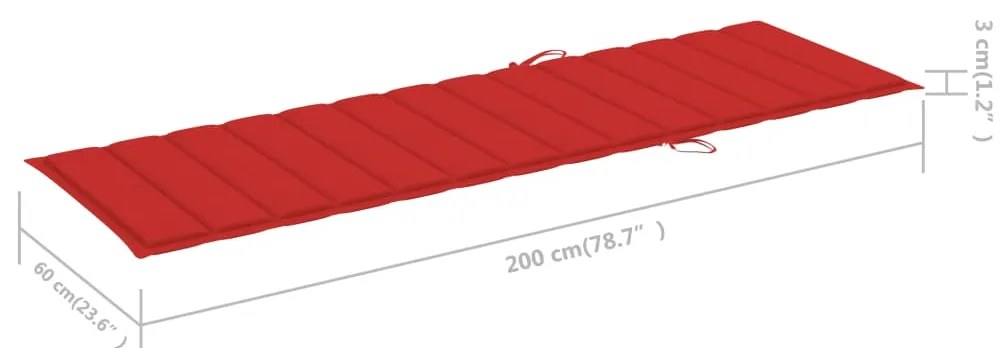 Espreguiçadeira de jardim com mesa e almofadão acácia maciça