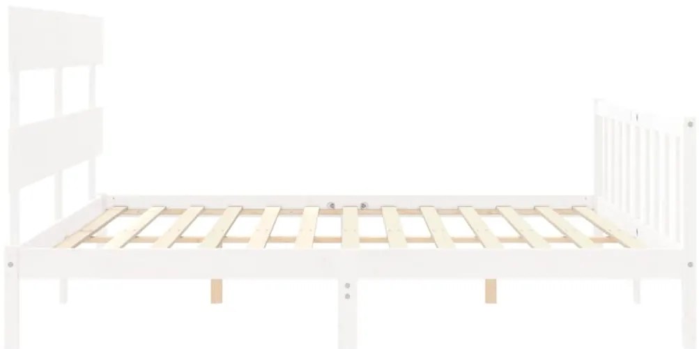 Estrutura cama Super King Size c/ cabeceira madeira branco