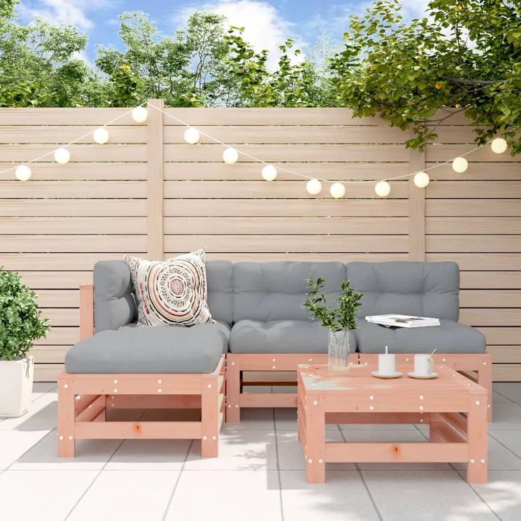 vidaXL 5 pcs conjunto lounge de jardim madeira de douglas maciça