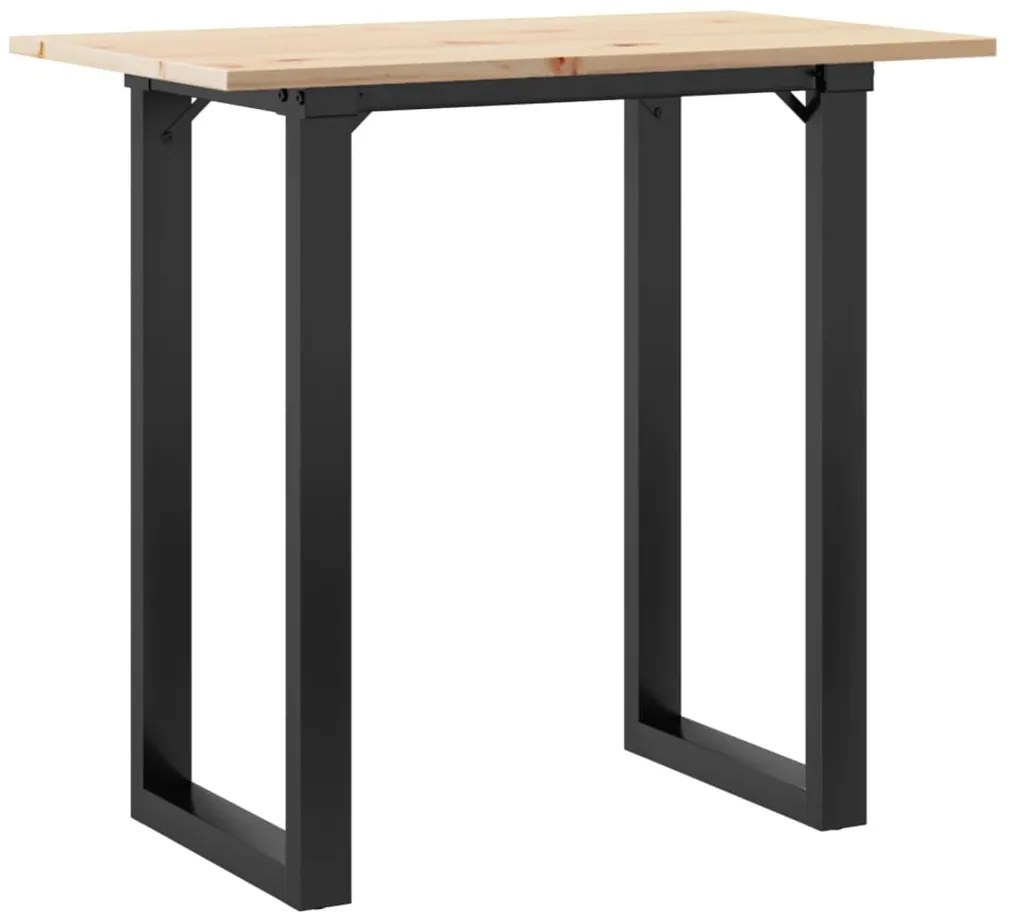 Mesa de jantar estrutura em O 80x50x75,5 cm pinho/aço