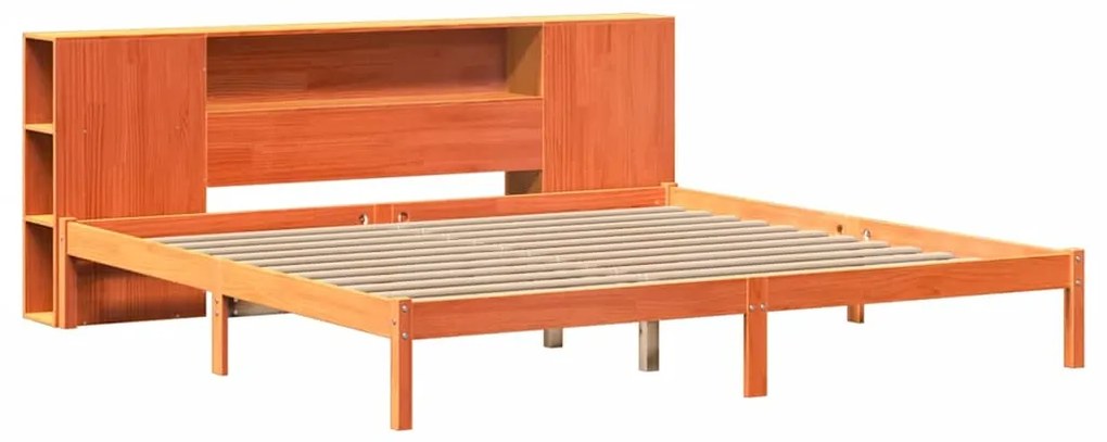 Cama com estante sem colchão 200x200 cm pinho maciço