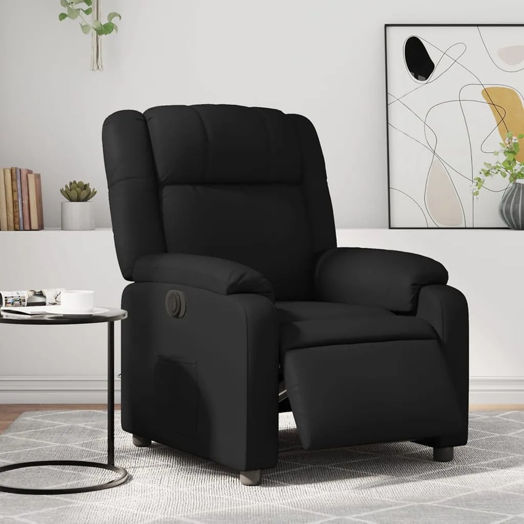 vidaXL Poltrona reclinável elétrica couro artificial preto