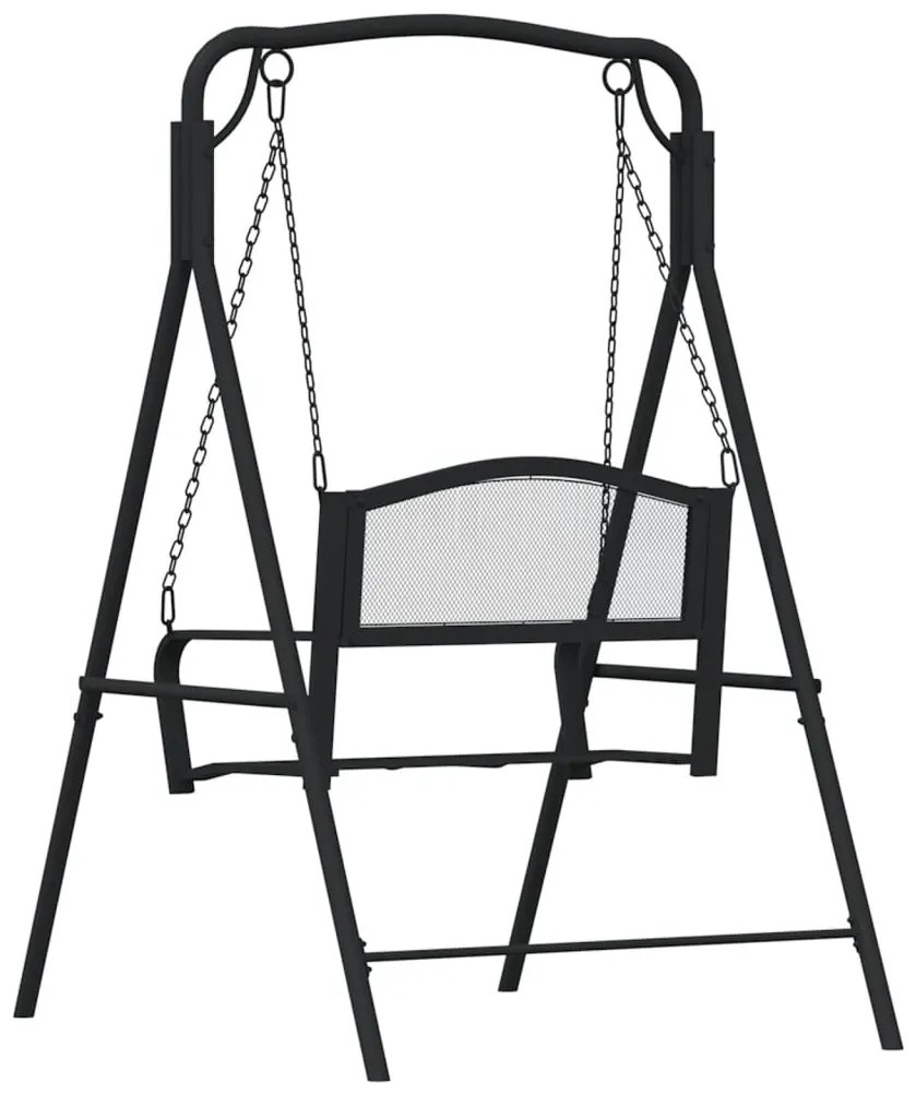 Banco de baloiçar 124 cm em aço preto