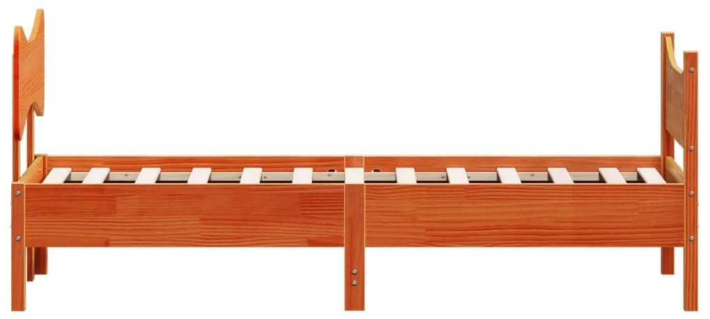 Cama sem colchão 90x200 cm pinho maciço castanho-mel