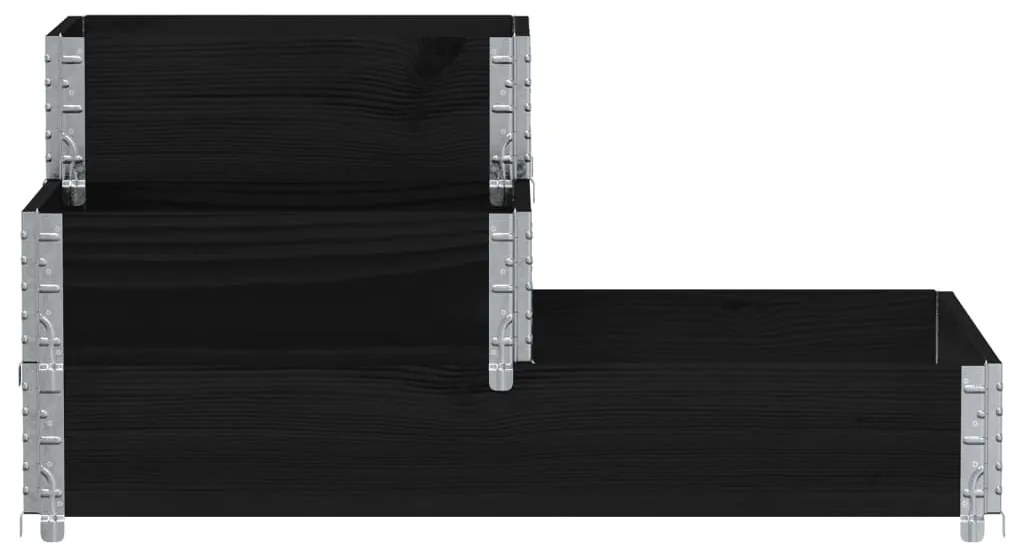 Canteiro elevado de 3 níveis 120x80 cm pinho maciço preto