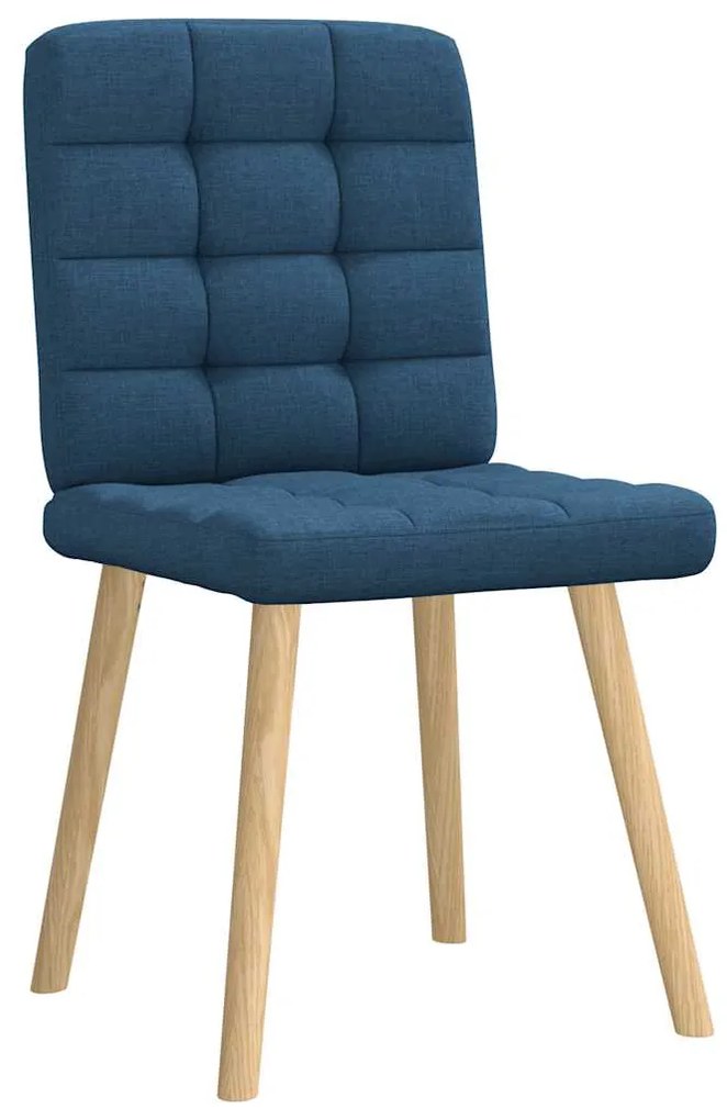 Cadeiras de jantar 6 pcs tecido azul