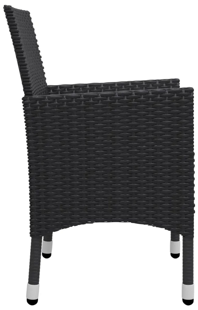 5 pcs conjunto de jantar para jardim preto