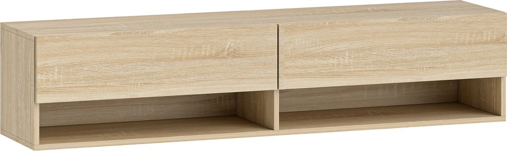 HOMCOM Móvel de TV de Parede com 2 Compartimentos e 2 Armários com  para Televisores de 60 Polegadas 140x32x31 cm Madeira | Aosom Portugal