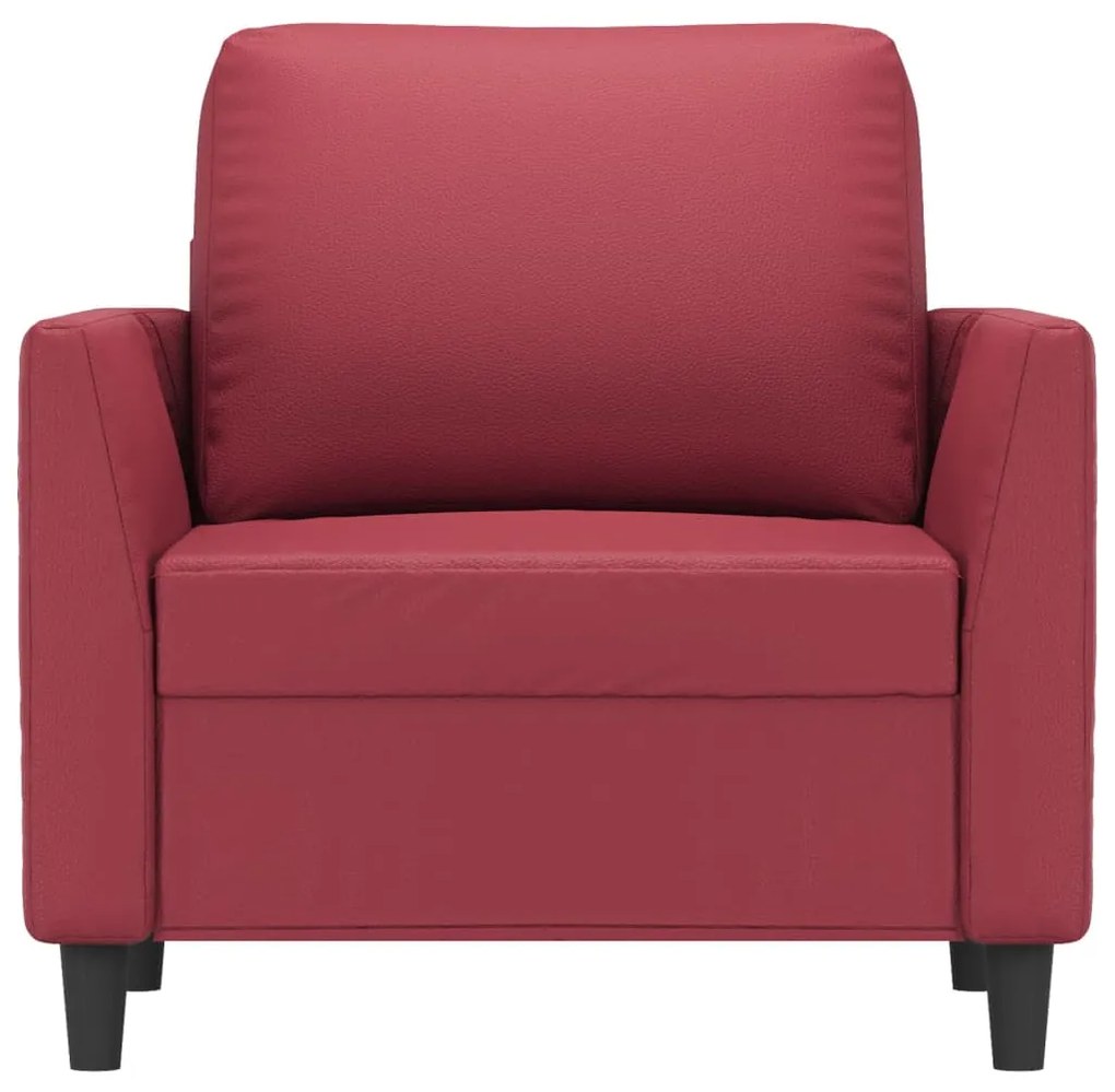 Poltrona 60 cm couro artificial vermelho tinto