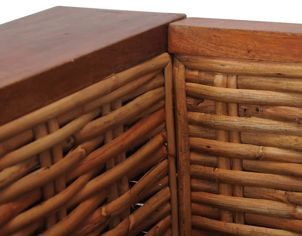 Poltrona com almofadões em vime natural castanho