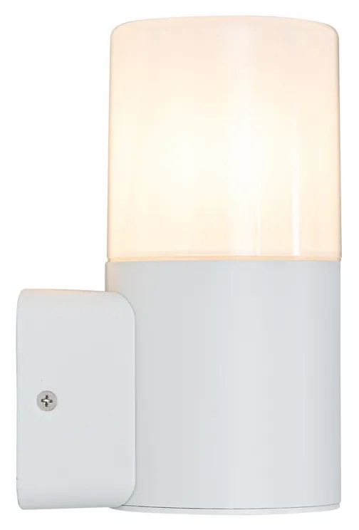 Candeeiro de parede moderno para exterior branco com abajur opala IP44 - Odense