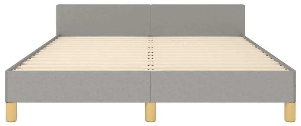 Estrutura de cama sem colchão 140x190 cm tecido cinzento-claro