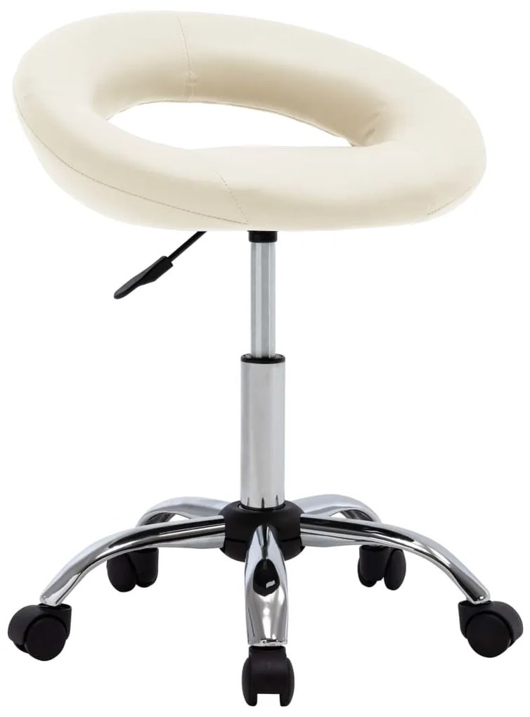 vidaXL Cadeira de jantar giratória couro artificial cor creme