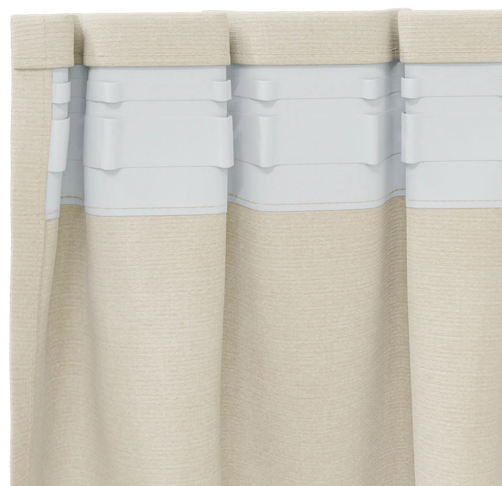 Cortinas Blackout vidaXL com fita superior 2 pcs Veludo Creme