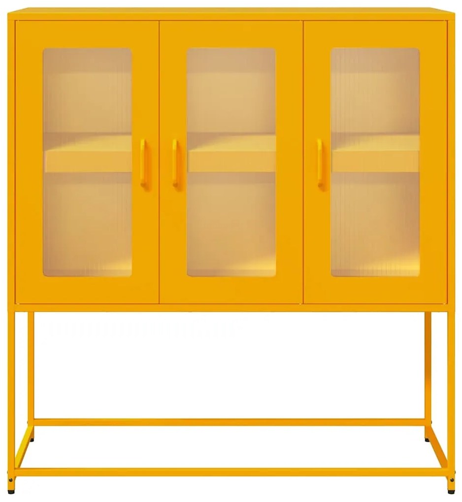 Aparador 100,5x39x107 cm aço laminado a frio amarelo mostarda