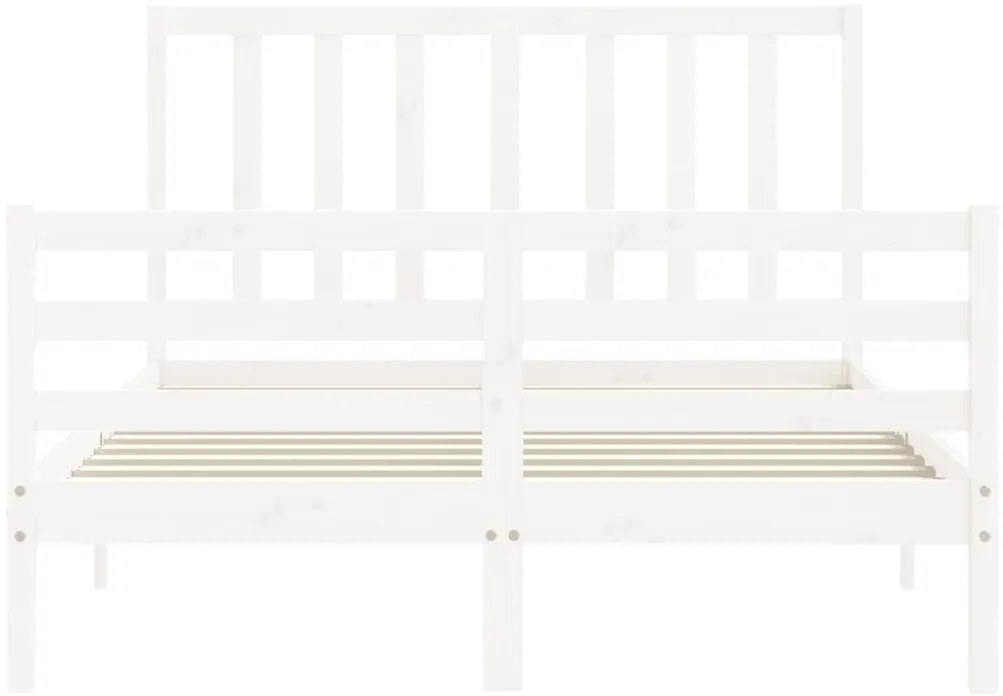 Cama sem colchão 140x190 cm madeira de pinho maciça branco