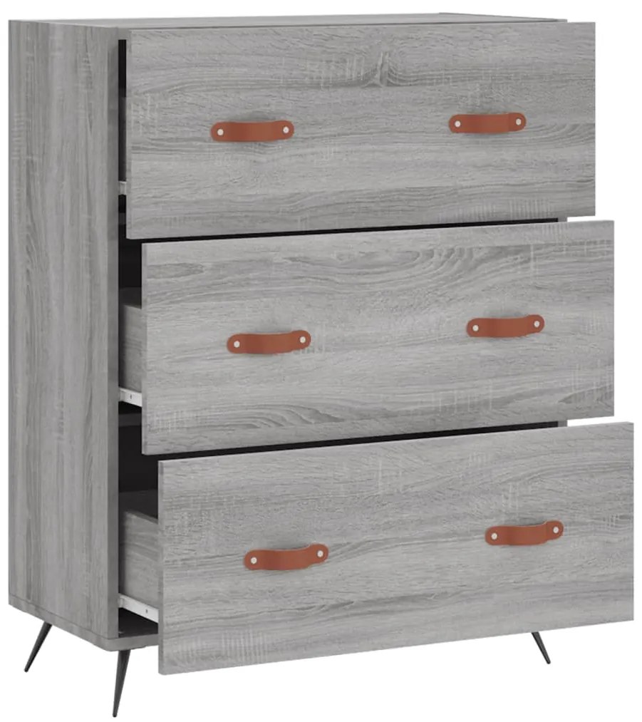 Cómoda 69,5x34x90 cm derivados de madeira cinzento sonoma