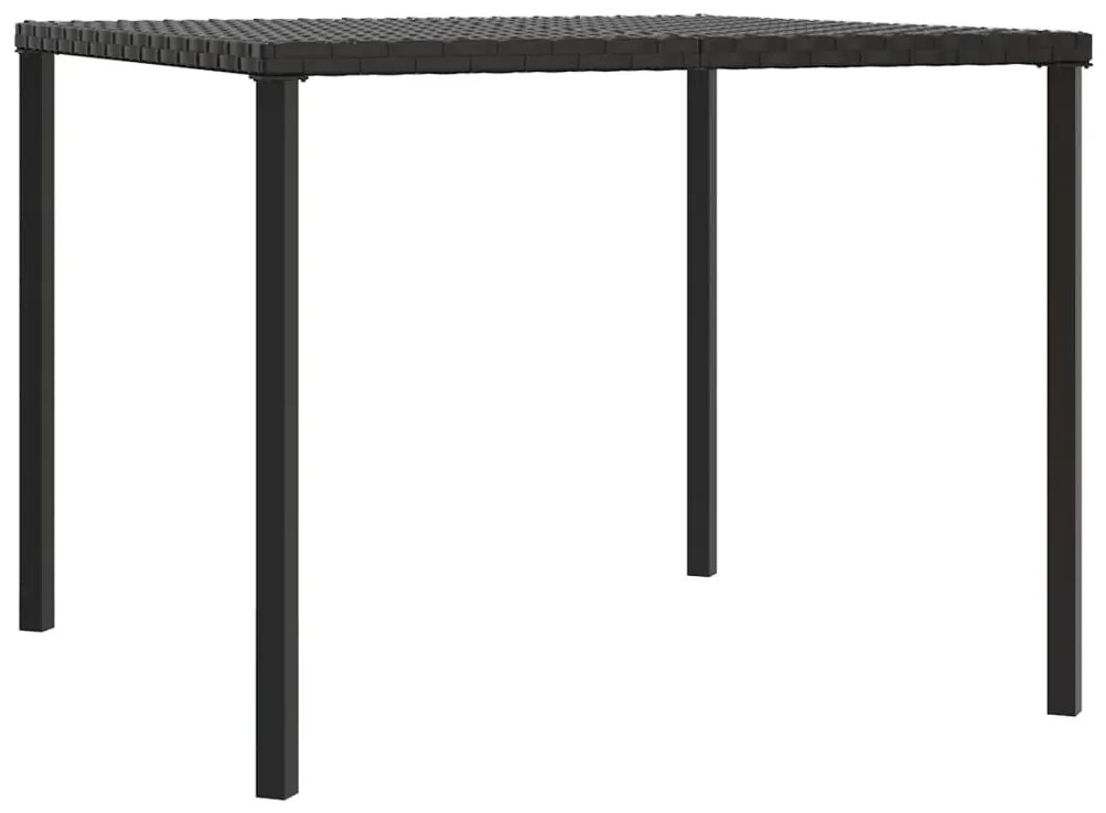 6 pcs conjunto de jantar p/ jardim c/ almofadões vime PE preto