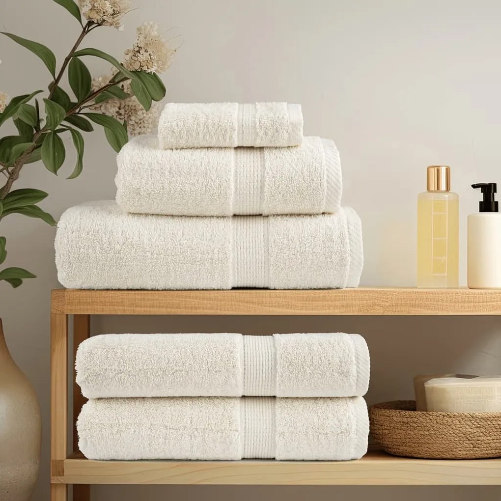 12 pcs Conjunto de toalhas premium SOLUND 600 gsm creme