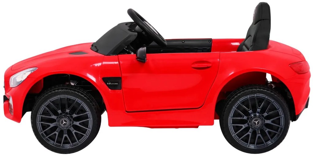 Carro elétrico para Crianças 12V Mercedes Benz GT, Rodas Espuma EVA, Assento couro ecológico Vermelho
