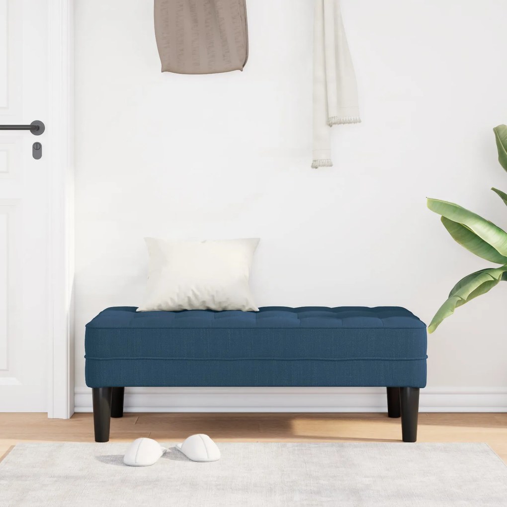 Banco vidaXL Azul 113x57x39 cm Tecido