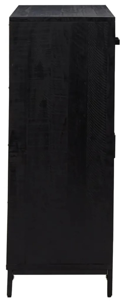 Sapateira 75x40x110 cm pinho maciço preto