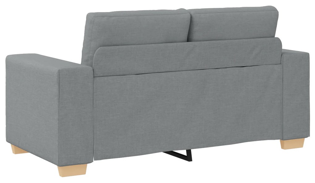Conjunto de Sofá de 3 Peças com Almofadas Cinza Claro de Tecido